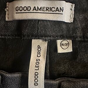 Good American Charcoal Good Legs Crop